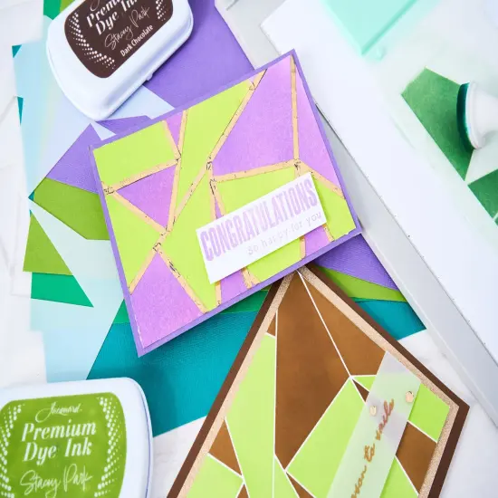 Sizzix A6 Cosmopolitan Stencil By Stacey Park 2/Pkg-Down The Line #2 {6}