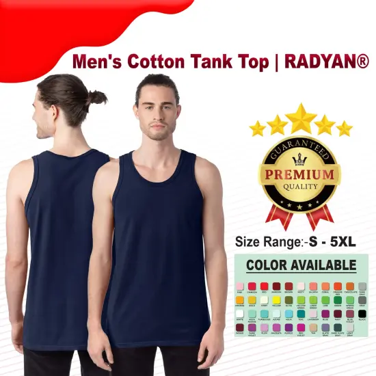Men's Cotton Tank Top | RADYAN&reg; BLACK {2}