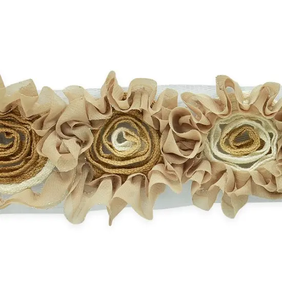 5 yards of Regan 2 1/2 Inch Chiffon Flower Trim | 5 yard cut Black/ White {2}