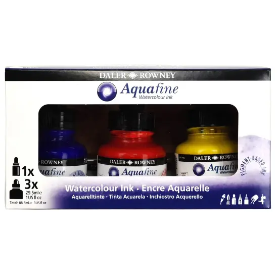 Daler-Rowney FW Acrylic Ink Starter Set 3/Pkg-Assorted Colors {2}