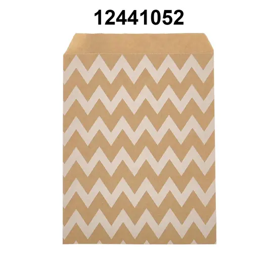 Eco-Friendly White Paper Merchandise Bags 5 1/8" x 6 3/8" Wide Chevron {3}