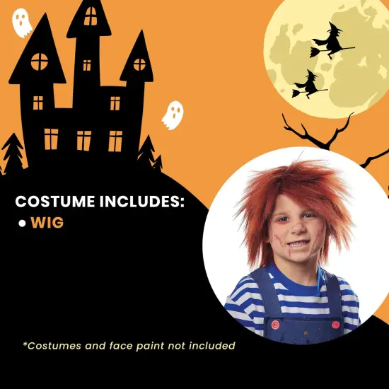 Evil Doll Child Costume Wig | Red {5}