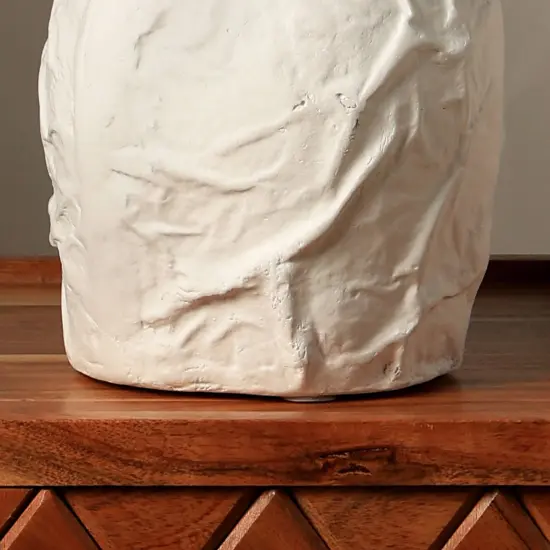 Decorative Handcrafted Ecomix Textured Vase In White Color {2}