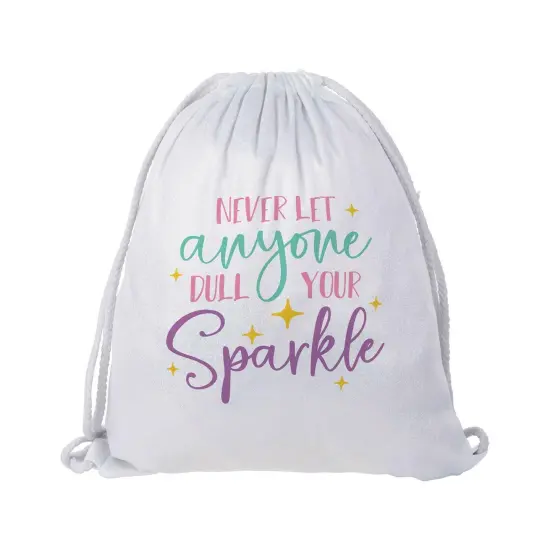 Craft Express 2 Pack Glitter Sublimation Drawstring Backpacks &ndash; 13"x16" White with Sparkle Finish {3}
