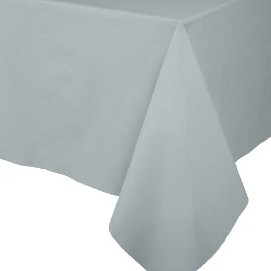SILVER PAPER LINEN LIKE TABLE COVER {1}