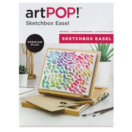 artPOP! Sketchbox Easel, Adjustable, Polished Beechwood with Storage Drawer for Art Oil, Acrylic, or Watercolor Paint, Markers, Drawing and Sketching Supplies {3}