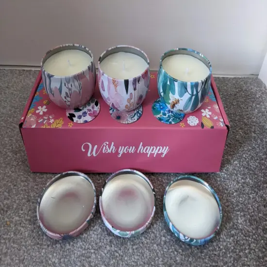 3Pack Scented Candle Set, Candles for Home Fragrance, Soy Wax Aromatherapy Tin Candles , Birthday Gift for Women {4}