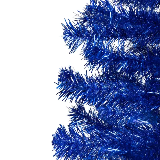Northlight Artificial Tinsel Christmas Tree - 3' - Deep Blue - Unlit {4}