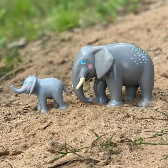 HABA Little Friends Baby Elephant - 3" Chunky Plastic Zoo Animal Toy Figure Multicolor {6}