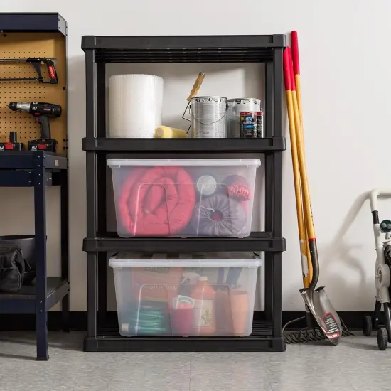 IRIS USA 2 Pack 94 Quart Stackable Plastic Storage Bins with Lids and Latching Buckles {4}