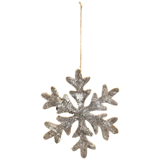 Northlight Wooden Snowflake Christmas Ornament - 10" - Silver and Gold {4}