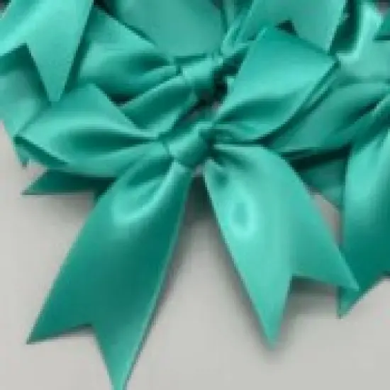 12 Ct Peacock Blue Bows Satin Ribbon {4}