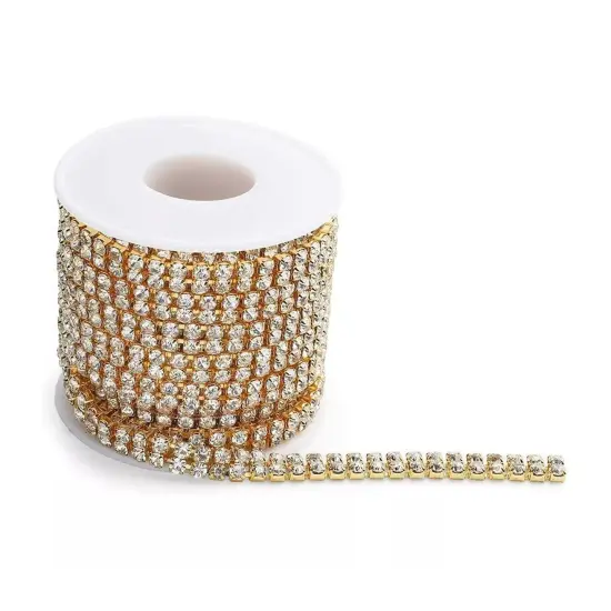 Glamorous Rhinestone Chains in Silver and Gold 5 Yards {5}