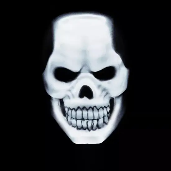 White Skull Light-Up Adult Costume Mask {3}