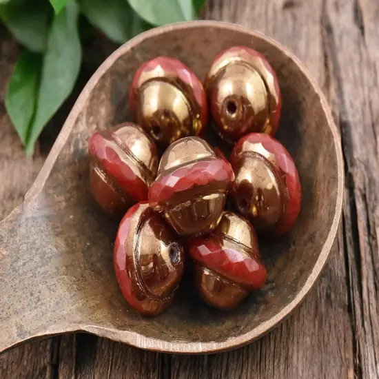 Bronze Washed Ruby Red Saturn Beads - Choose Your Size {5}