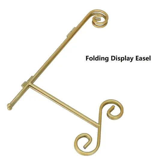 Gold Plate Stand, 6 Inch Decorative Plate Holder for Displaying Platters, Heavy-Duty Metal Easel Stand for Picture, Photo Frame, Plates, Books and Round Objects {2}