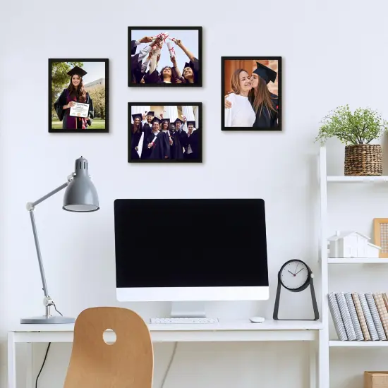 FIXSMITH 8.5x11 Diploma Frame, Black Picture Frame with Clear Plexiglass, 6 Pack Certificate Frame for Wall Display, 8.5x11 Document Frame, High School Diploma Frame {2}