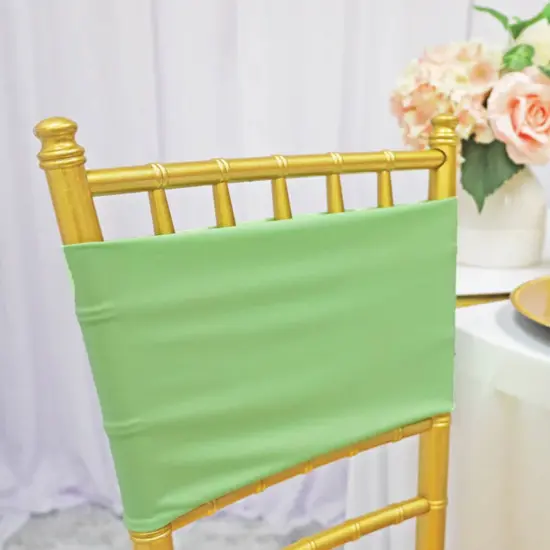 10 Pieces Soft Mint Green Stretch Spandex Chair Bands 7 x 13 Inches {4}