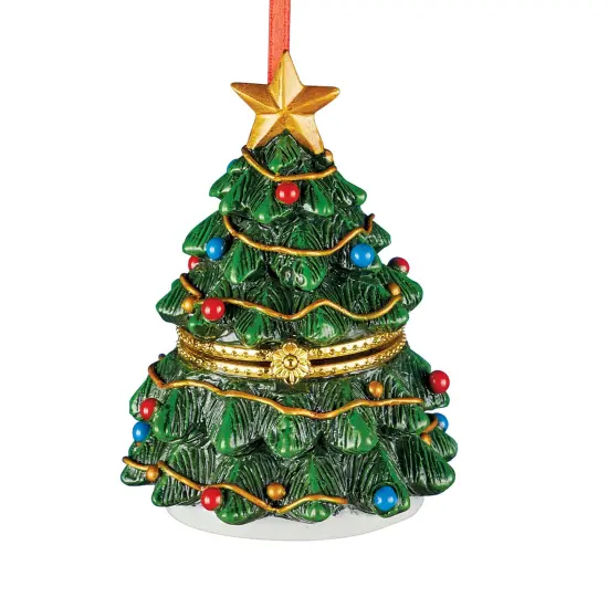 Collections Etc Festive Holiday Trinket Box Ornaments {2}