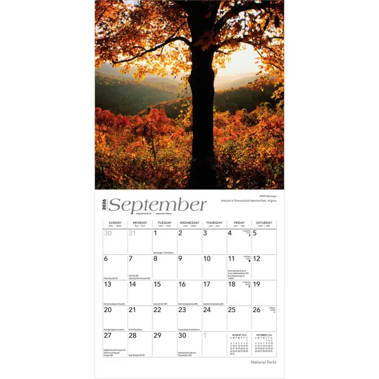 National Parks | 2026 7 x 14 Inch (Hanging) Monthly Mini Wall Calendar {4}