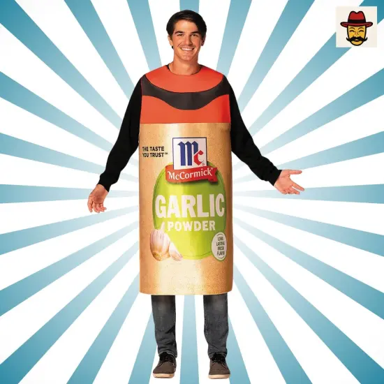 Adults McCormick Garlic Powder Spice Costume Funny Seasoning Outfit {2}