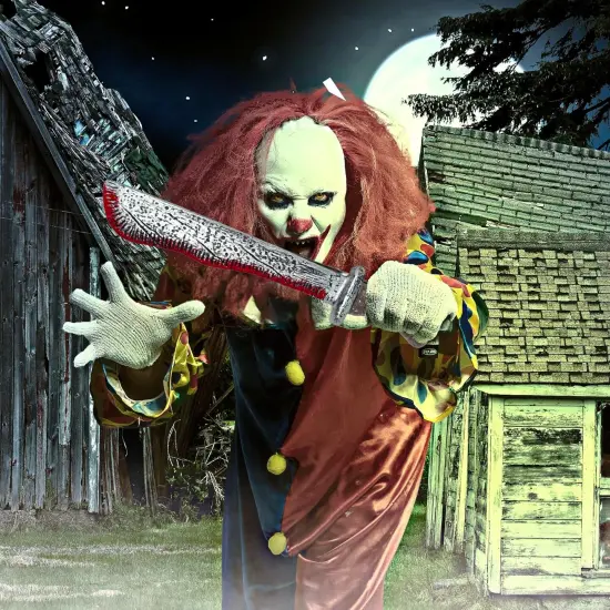 4E's Novelty 17" Fake Bloody Machete Costume Prop &ndash; Large Plastic Knife with Realistic Blood Stains for Halloween Costumes, Horror Props, Haunted House D&eacute;cor, Safe for Kids & Adults {2}