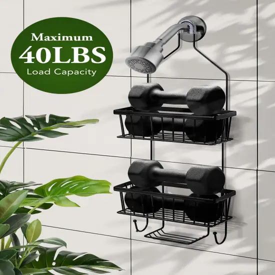 Bathroom Classic Hanging Over The Shower Head Caddy Black {4}