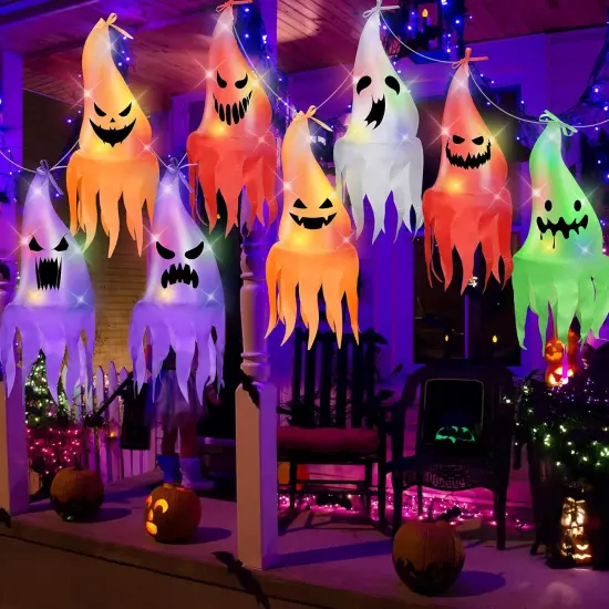 Halloween Decorations Outdoor Hanging Ghosts with Lights {3}