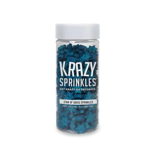 Krazy Sprinkles - Star of David (1/2 Cup, 1x Jar) for Cakes, Ice Cream & Cookies {3}