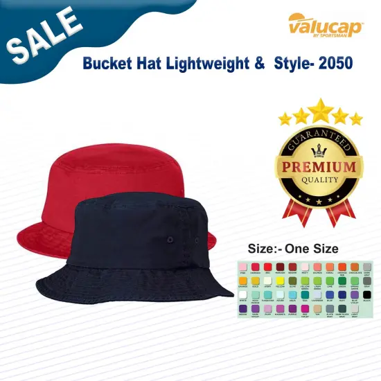 Valucap&reg; Bucket Hat Lightweight & Style Royal Blue {3}