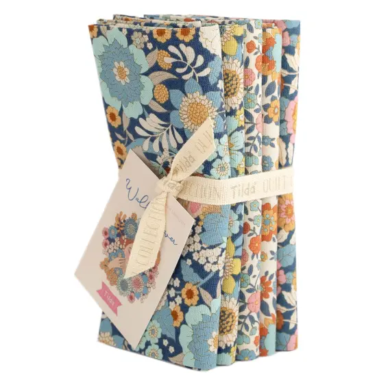 Tilda Wallflower Blue Fat Quarter Bundle - 5 pieces - 20" x 22" - 100% Cotton {1}