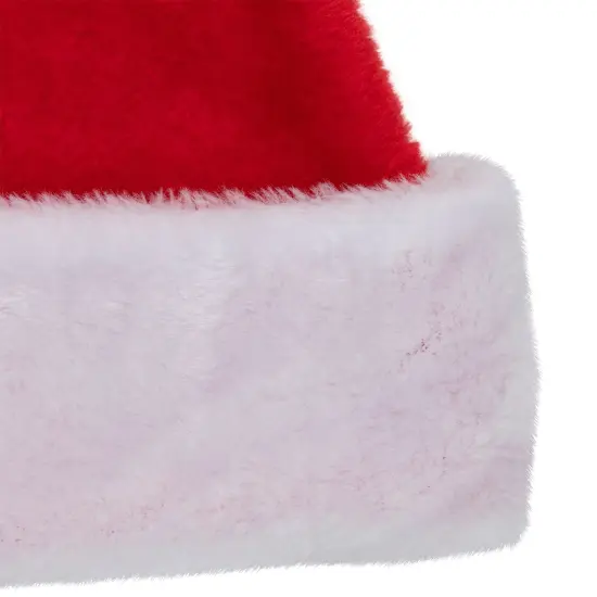 Northlight Red and White Plush Unisex Adult Christmas Santa Hat Costume Accessory - Small {7}