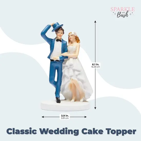 Wedding Cake Toppers Bride and Groom Couple Figurine Party Decoration Multicolor {2}