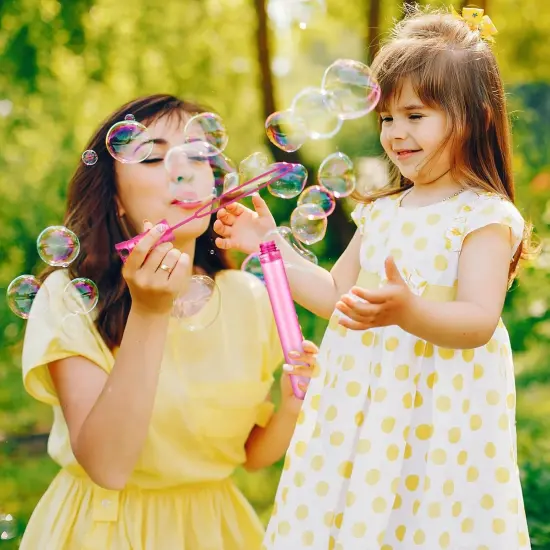 Bubble Wand, 12 Pcs Bubble Wands Bulk in 6 Colors, Bubble Party Favors for Kids, Summer Toys, Indoor Outdoor Activity, Themed Birthday, Wedding, for Girls & Boys {5}