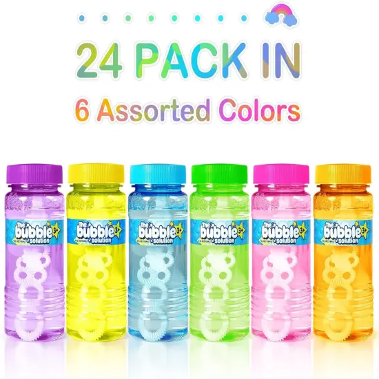24 Pcs Bubble Bottles with Wand,Bubbles Party Favors for Kids,Summer Toys, Blow Bubbles Solution Novelty Toy, Party Favors, Birthday Party Supplies, Outdoor & Indoor Activity {3}