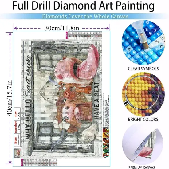 Highland Cow Diamond Painting Kits for Adults - 5D Cow Diamond Art Kits for Beginners, DIY Cow Diamond Art Painting Crafts Funny Cow for Decor Home Walls Gifts 12X16Inch {3}
