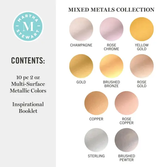 Martha Stewart&trade; Mixed Metals Collection - Multi-Surface Metallic Paint Set - 10 pc. - 68710 {2}