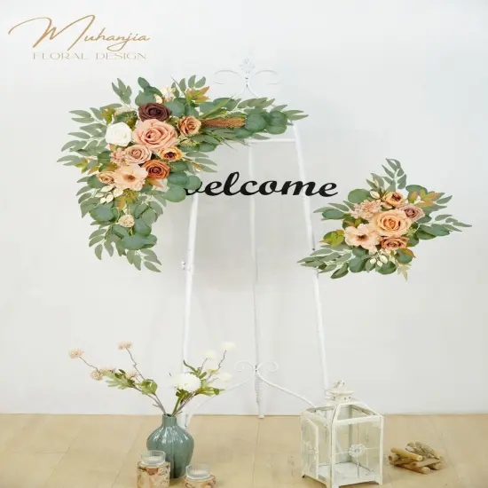 Pack of 2 - Wedding Sign Faux Flower Swag,Ceremony Party Reception Entrance Floral {6}