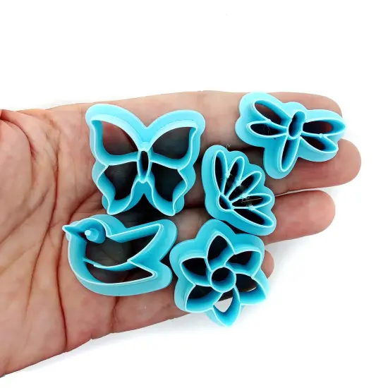 Spring Clay Cutter Bundle, 5 pc, Dragonfly Butterfly & Flowers, Adorabilities {2}