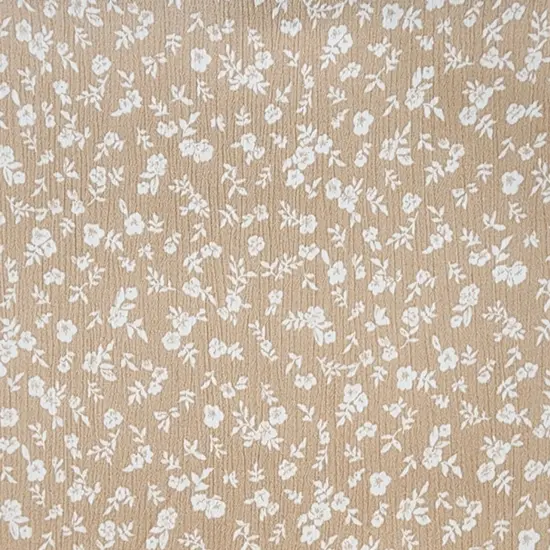 1 Yard Lightweight Taupe Rayon Crinkle Fabric 50/52" Wide Woven Material Perfect for Flowing Garments {2}