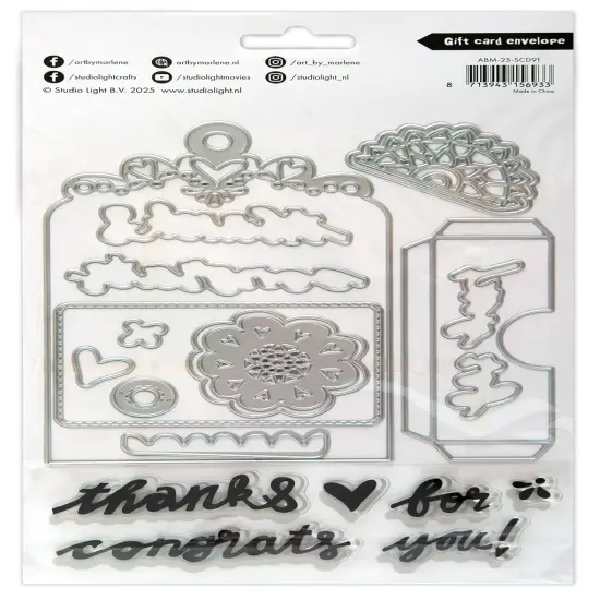 Studio Light Art By Marlene Stamp and Cutting Dies22/Pkg -Nr.91 Gift Card Envelope {3}