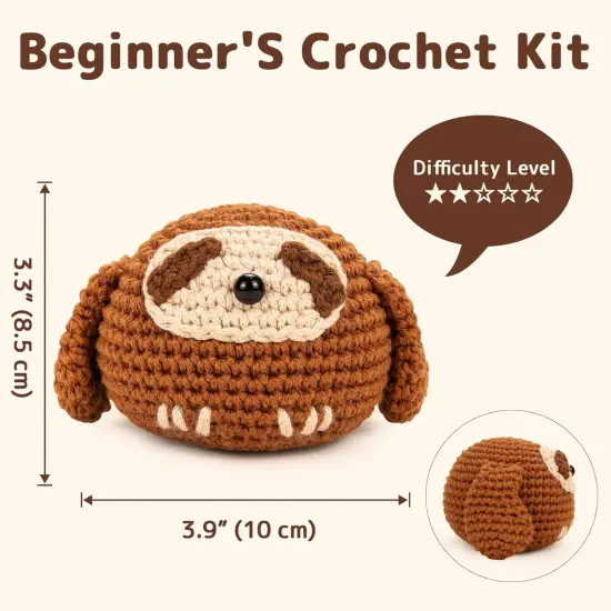 Amigurumi Animal Crochet Kit - Sloth {2}