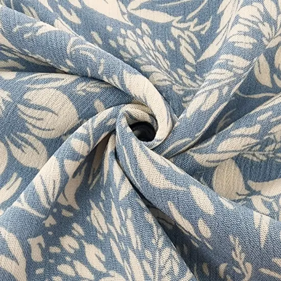 1 Yard Rayon Crinkle Fabric Lightweight Soft Drapey Blouse Dress Skirt Width 50/52" Denim Blue {1}