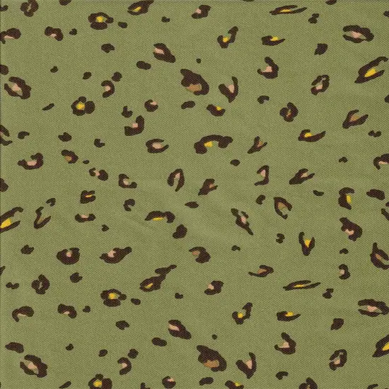 1 Yard Twill Animal/Leopard Print Fabric, 58/59" Wide Polyester Spandex Blend BEIGE {2}