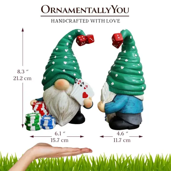 Entertainment Gnome Figurine, 8" Room Table Decor Statue {3}