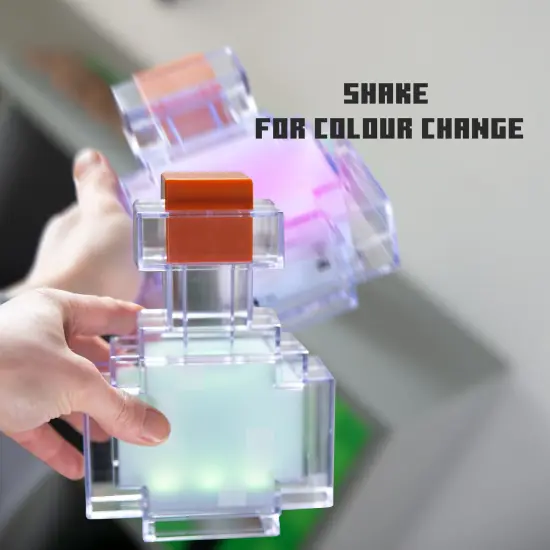 Minecraft: LED Night Lamp - Potion - 7" Night Light w/ 8 Color Modes, Shake For Color Change, Illuminate Up To 6hrs, USB, Game Themed Decor, Licensed {4}