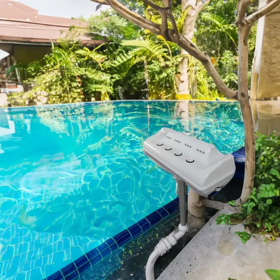 Northlight LED Lighted Cascade Waterfall Swimming Pool Fountain - 17" White {5}