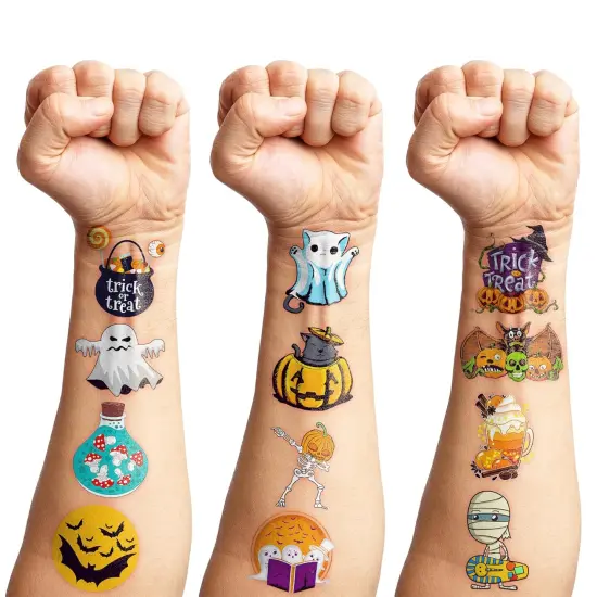 96 PCS Happy Halloween Pumpkin Tattoo Stickers {2}