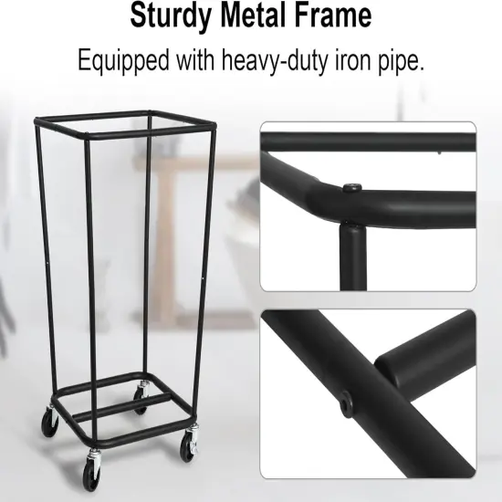 160L Laundry Basket with Wheels, Large Rolling Hampers {3}