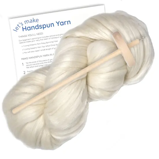 LEARN TO SPIN - Beginner's Spinning Kit with Drop Spindle and Merino/Silk Pencil Roving. Choose your color. Great gift idea Lotus {1}